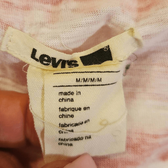 LEVI'S Red and White Striped Racer Back Tank Medium (4530) - Picture 3 of 5